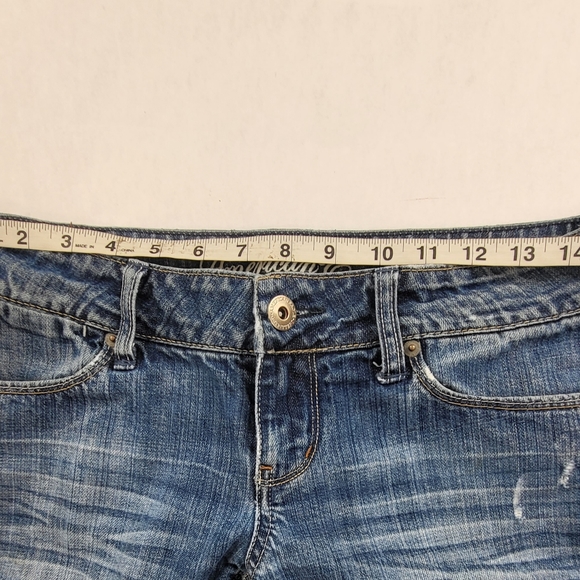 American Eagle Jeans Womens Size 4 Long Straight 77 Denim Low Rise Distressed - Picture 5 of 11